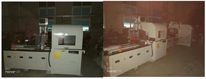 鋁型材切割機(jī)DS-A800用于汽車坐墊支架切割，精度15個絲，粗糙度2A